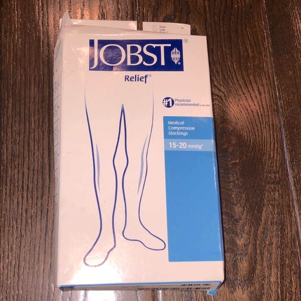 JOBST mmHg 15-20 large black medical compression stocking new in box